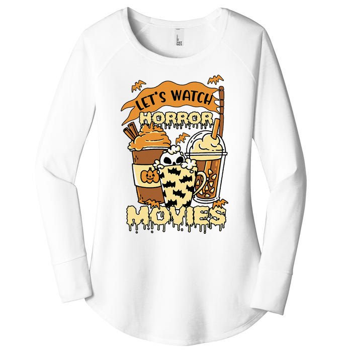 LetS Watch Scary Horror Movies Spooky Season Women's Perfect Tri Tunic Long Sleeve Shirt