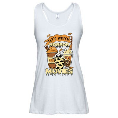 LetS Watch Scary Horror Movies Spooky Season Ladies Essential Flowy Tank