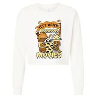 LetS Watch Scary Horror Movies Spooky Season Cropped Pullover Crew