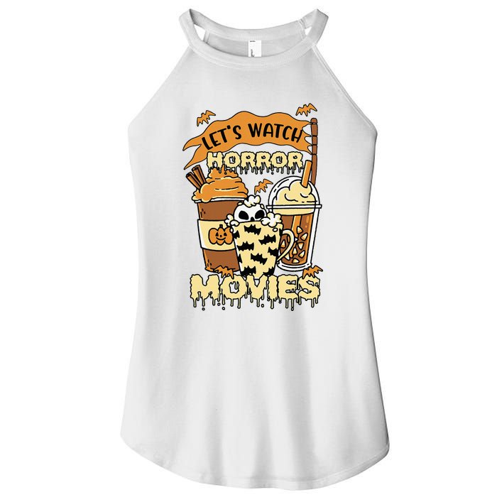 LetS Watch Scary Horror Movies Spooky Season Women's Perfect Tri Rocker Tank