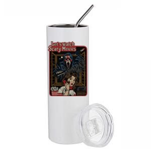 Lets Watch Scary Movie Ghostface Halloween Stainless Steel Tumbler