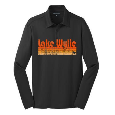 Lake Wylie Sc Retro 80s Style Silk Touch Performance Long Sleeve Polo