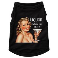 Liquor Where She Likes It Funny Drinking Alcohol Lover Doggie Tank