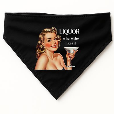 Liquor Where She Likes It Funny Drinking Alcohol Lover USA-Made Doggie Bandana
