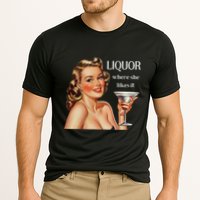 Liquor Where She Likes It Funny Drinking Alcohol Lover Performance Shirt