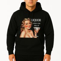 Liquor Where She Likes It Funny Drinking Alcohol Lover Hoodie