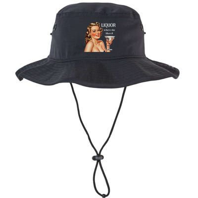 Liquor Where She Likes It Funny Drinking Alcohol Lover Bucket Hat