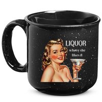 Liquor Where She Likes It Funny Drinking Alcohol Lover 15oz Campfire Ceramic Mug