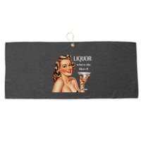 Liquor Where She Likes It Funny Drinking Alcohol Lover Large Microfiber Waffle Golf Towel