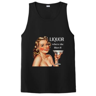 Liquor Where She Likes It Funny Drinking Alcohol Lover PosiCharge Competitor Tank