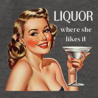 Liquor Where She Likes It Funny Drinking Alcohol Lover Vector Backpack