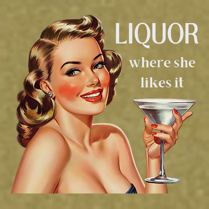 Liquor Where She Likes It Funny Drinking Alcohol Lover Garment-Dyed Women's Muscle Tee