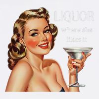 Liquor Where She Likes It Funny Drinking Alcohol Lover Garment-Dyed Sweatshirt