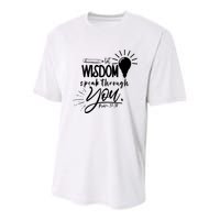 Let Wisdom Speak Through You Psalm 37:30 Youth Performance Sprint T-Shirt