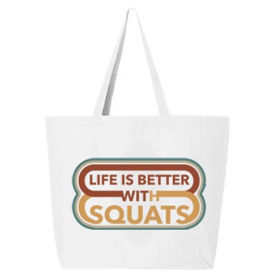 Life With Squats Gym Powerlifter Training Gift 25L Jumbo Tote