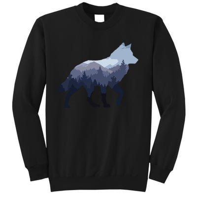 Lone Wolf Survives The Mountain Silhouette Art Sweatshirt