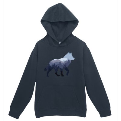 Lone Wolf Survives The Mountain Silhouette Art Urban Pullover Hoodie