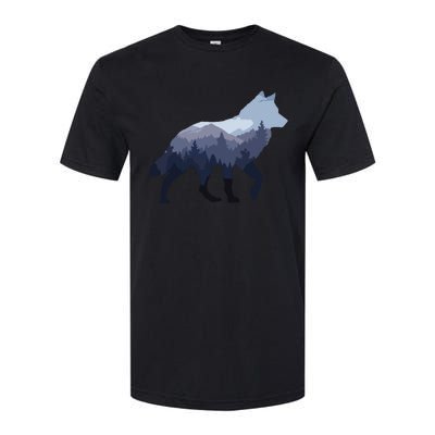 Lone Wolf Survives The Mountain Silhouette Art Softstyle CVC T-Shirt