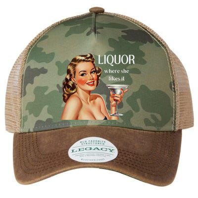 Liquor Where She Likes It Drinking Alcohol Lover Legacy Tie Dye Trucker Hat