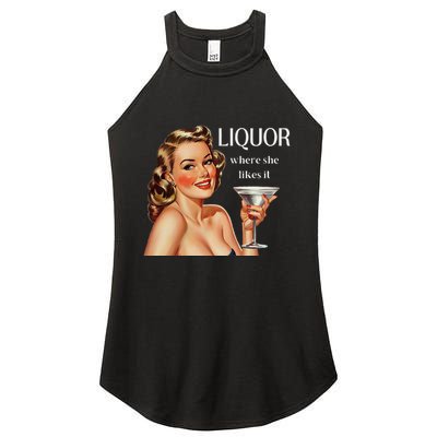 Liquor Where She Likes It Drinking Alcohol Lover Women's Perfect Tri Rocker Tank
