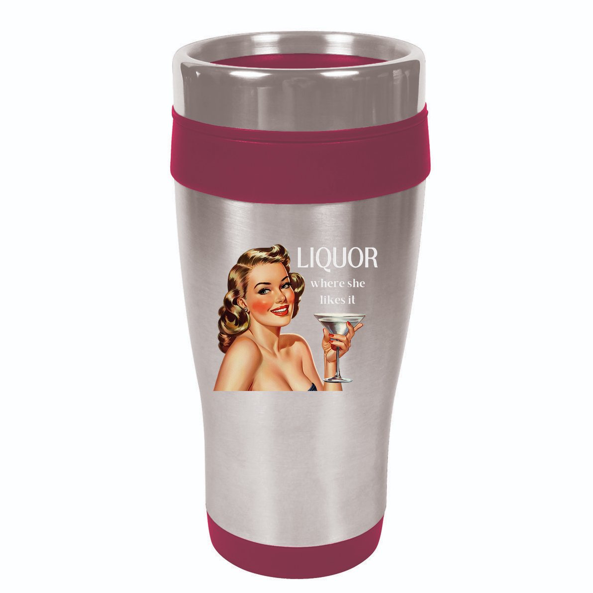Liquor Where She Likes It Drinking Alcohol Lover 16oz Travel Tumbler
