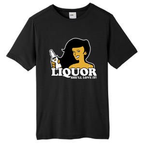 Liquor Where She Likes It Gift For Wine Lover Tall Fusion ChromaSoft Performance T-Shirt