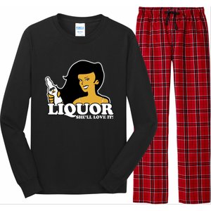 Liquor Where She Likes It Gift For Wine Lover Long Sleeve Pajama Set