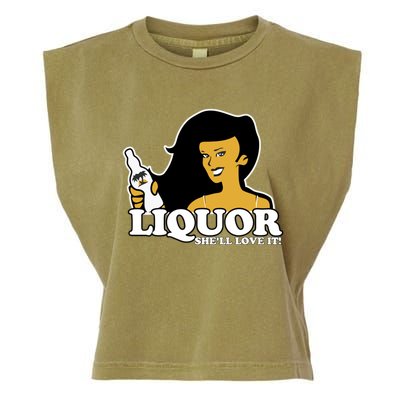 Liquor Where She Likes It Gift For Wine Lover Garment-Dyed Women's Muscle Tee