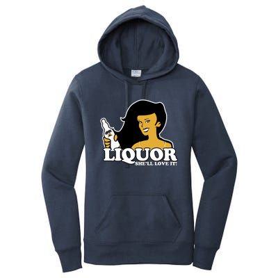 Liquor Where She Likes It Gift For Wine Lover Women's Pullover Hoodie