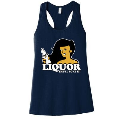 Liquor Where She Likes It Gift For Wine Lover Women's Racerback Tank