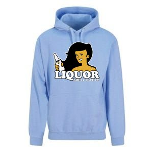 Liquor Where She Likes It Gift For Wine Lover Unisex Surf Hoodie