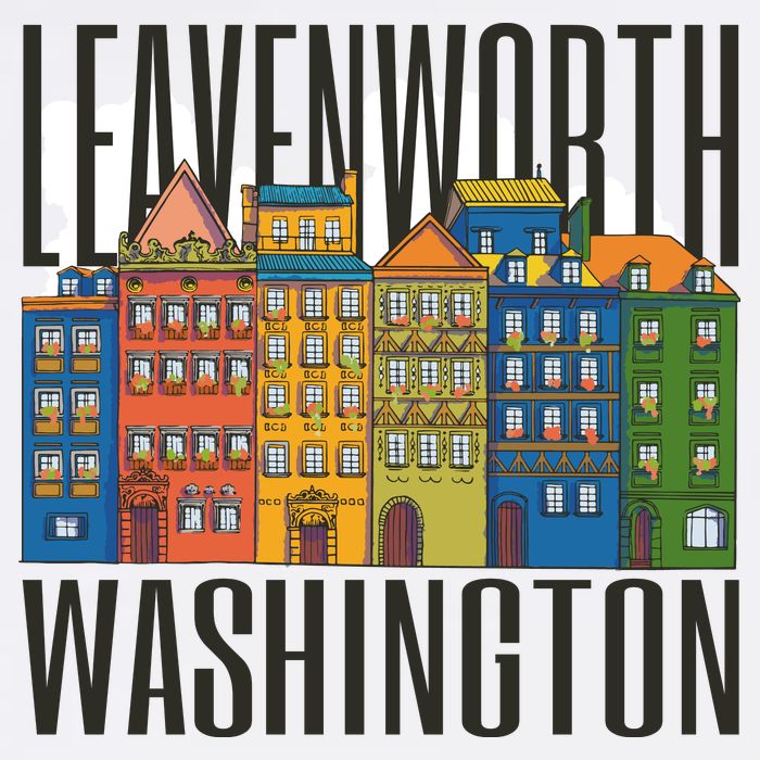 Leavenworth Washington State Flat Bill Trucker Hat