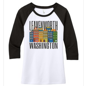 Leavenworth Washington State Women's Tri-Blend 3/4-Sleeve Raglan Shirt