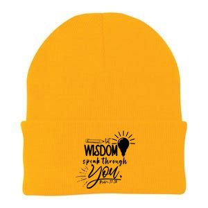 Let Wisdom Speak Through You Psalm 37:30 Bible Verse Knit Cap Winter Beanie