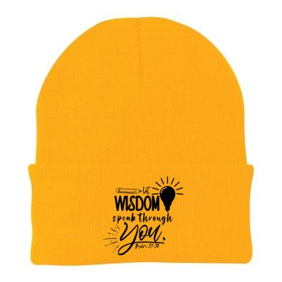 Let Wisdom Speak Through You Psalm 37:30 Bible Verse Knit Cap Winter Beanie