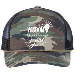 Let Wisdom Speak Through You Psalm 37:30 Bible Verse Retro Rope Trucker Hat Cap