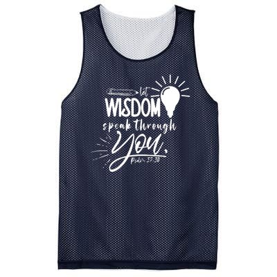 Let Wisdom Speak Through You Psalm 37:30 Bible Verse Mesh Reversible Basketball Jersey Tank