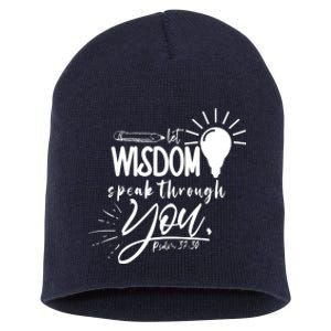 Let Wisdom Speak Through You Psalm 37:30 Bible Verse Short Acrylic Beanie