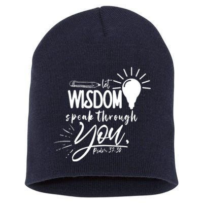 Let Wisdom Speak Through You Psalm 37:30 Bible Verse Short Acrylic Beanie