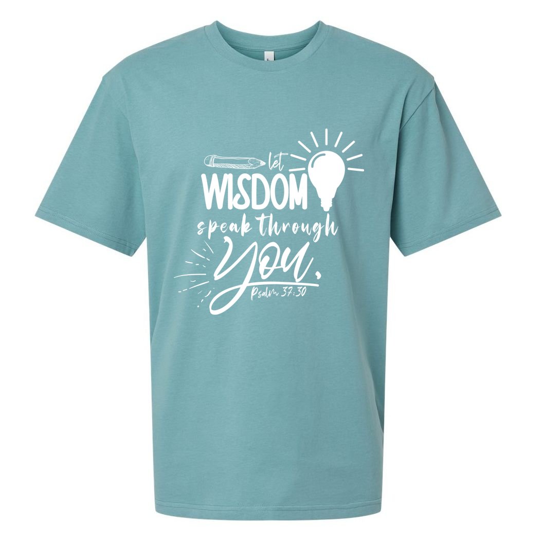 Let Wisdom Speak Through You Psalm 37:30 Bible Verse Sueded Cloud Jersey T-Shirt