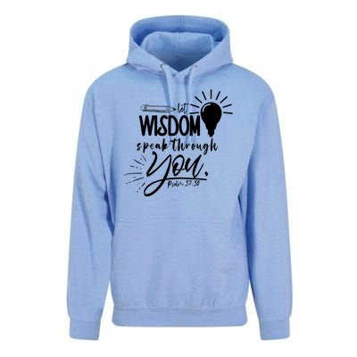 Let Wisdom Speak Through You Psalm 37:30 Bible Verse Unisex Surf Hoodie