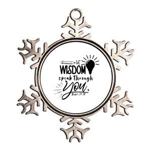 Let Wisdom Speak Through You Psalm 37:30 Bible Verse Metallic Star Ornament