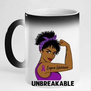 Lupus Warrior Strong Black Unbreakable Awareness Gift 11oz Black Color Changing Mug