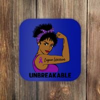 Lupus Warrior Strong Black Unbreakable Awareness Gift Coaster