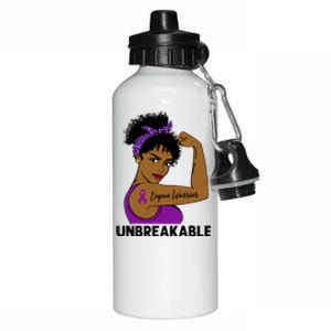 Lupus Warrior Strong Black Unbreakable Awareness Gift Aluminum Water Bottle