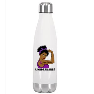 Lupus Warrior Strong Black Unbreakable Awareness Gift Stainless Steel Insulated Water Bottle