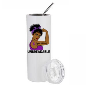 Lupus Warrior Strong Black Unbreakable Awareness Gift Stainless Steel Tumbler