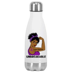 Lupus Warrior Strong Black Unbreakable Awareness Gift Stainless Steel Insulated Water Bottle