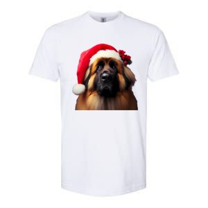 Leonberger With Santa Hat Christmas Dog Owner Lover Xmas Mom Gift Softstyle CVC T-Shirt