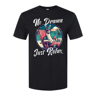 Llama Wear Sunglasses on the Beach No Drama Chill Beach Vibe Softstyle® CVC T-Shirt